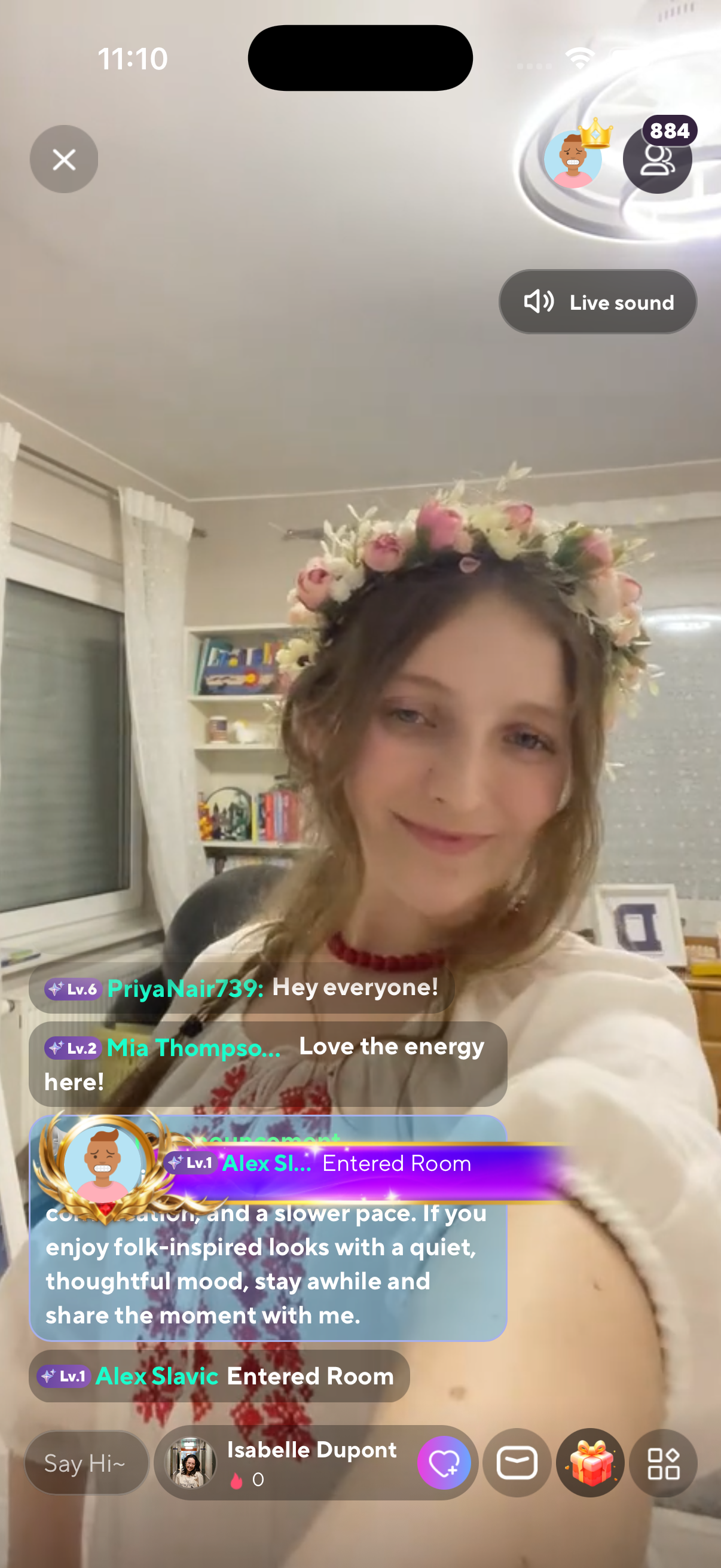 OKLiv livestream detail interface